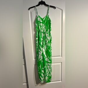 Lilly‎ Pulitzer Green and White Tropical Jumpsuit - Small
